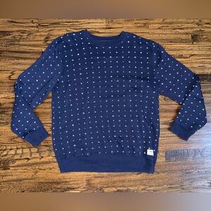 VANS OTW Off The Wall Vintage Navy Crewneck Sweatshirt Geometric Print Size XL